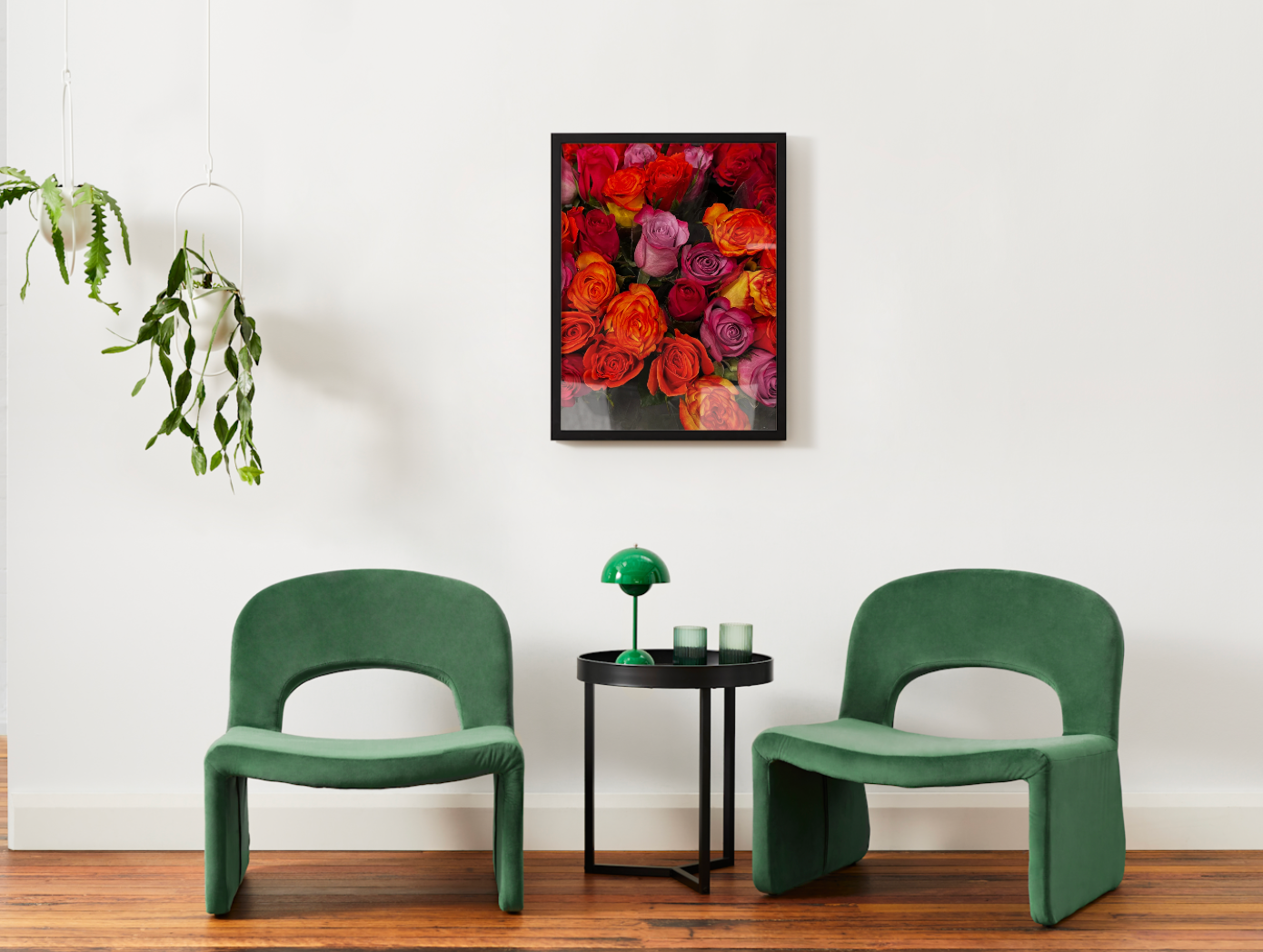 Satin Poster - Vibrant Multicolor Rose Bouquet Print (210gsm)