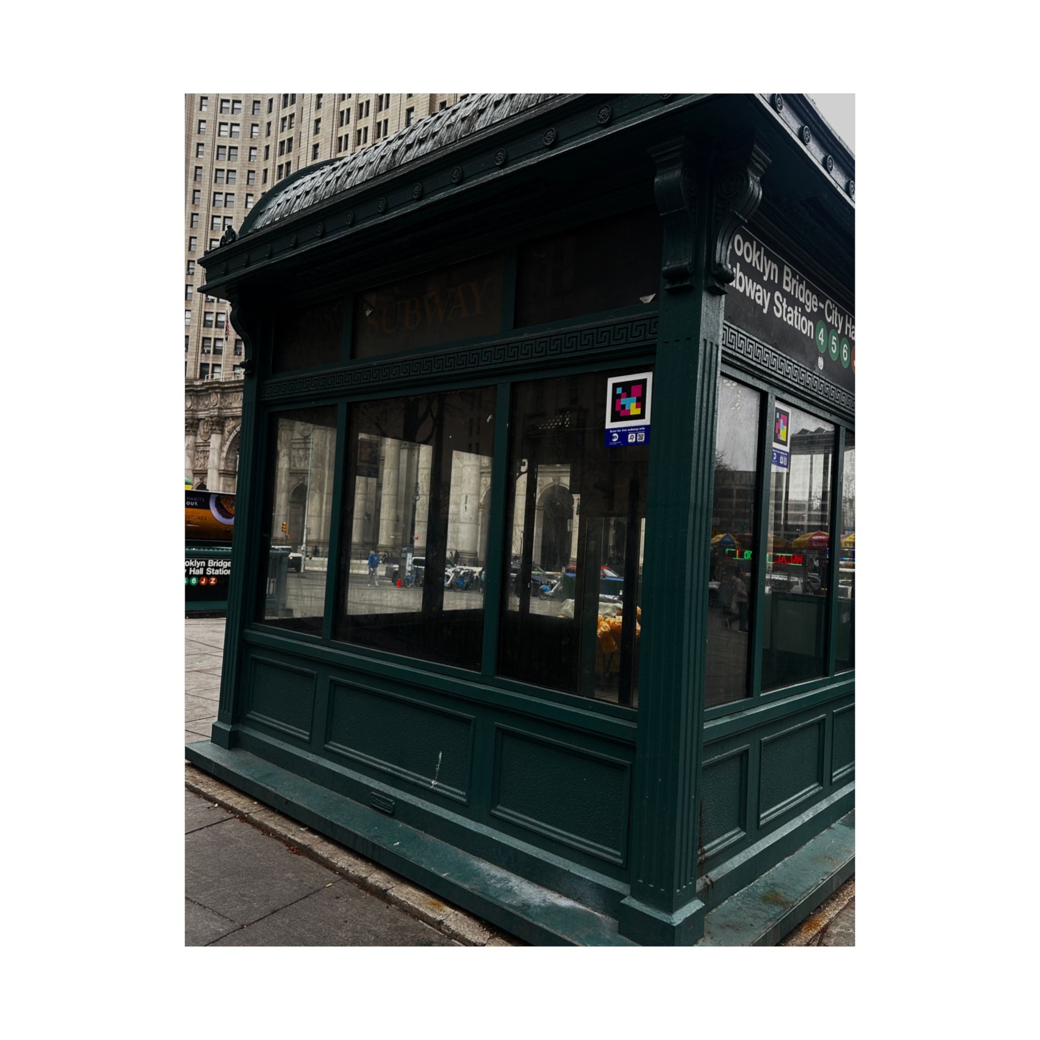 NYC Subway Satin Poster — Vintage City Street Photography Print