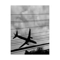 Airplane Silhouette Satin Poster — Black & White Travel Wall Art