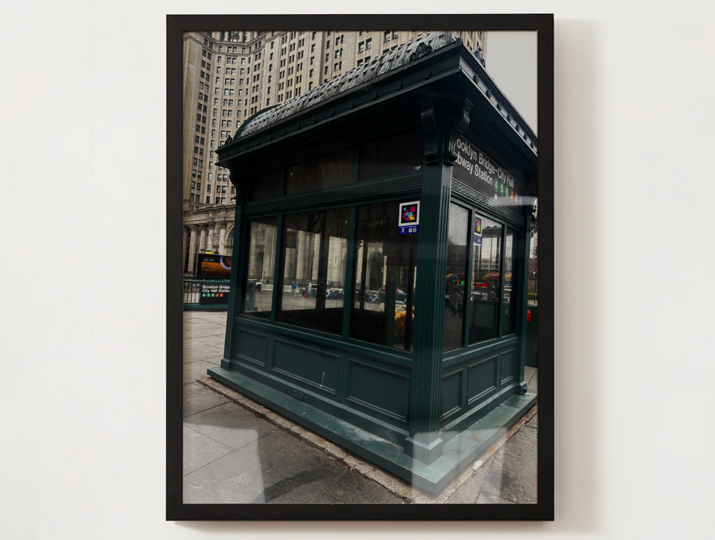 NYC Subway Satin Poster — Vintage City Street Photography Print