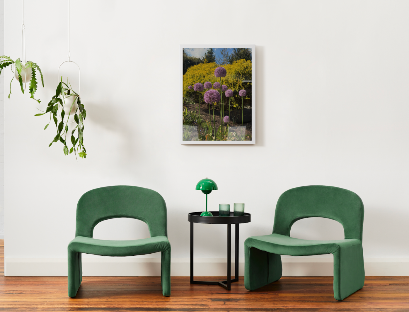 Allium Flower Satin Poster — Purple Garden Botanical Print